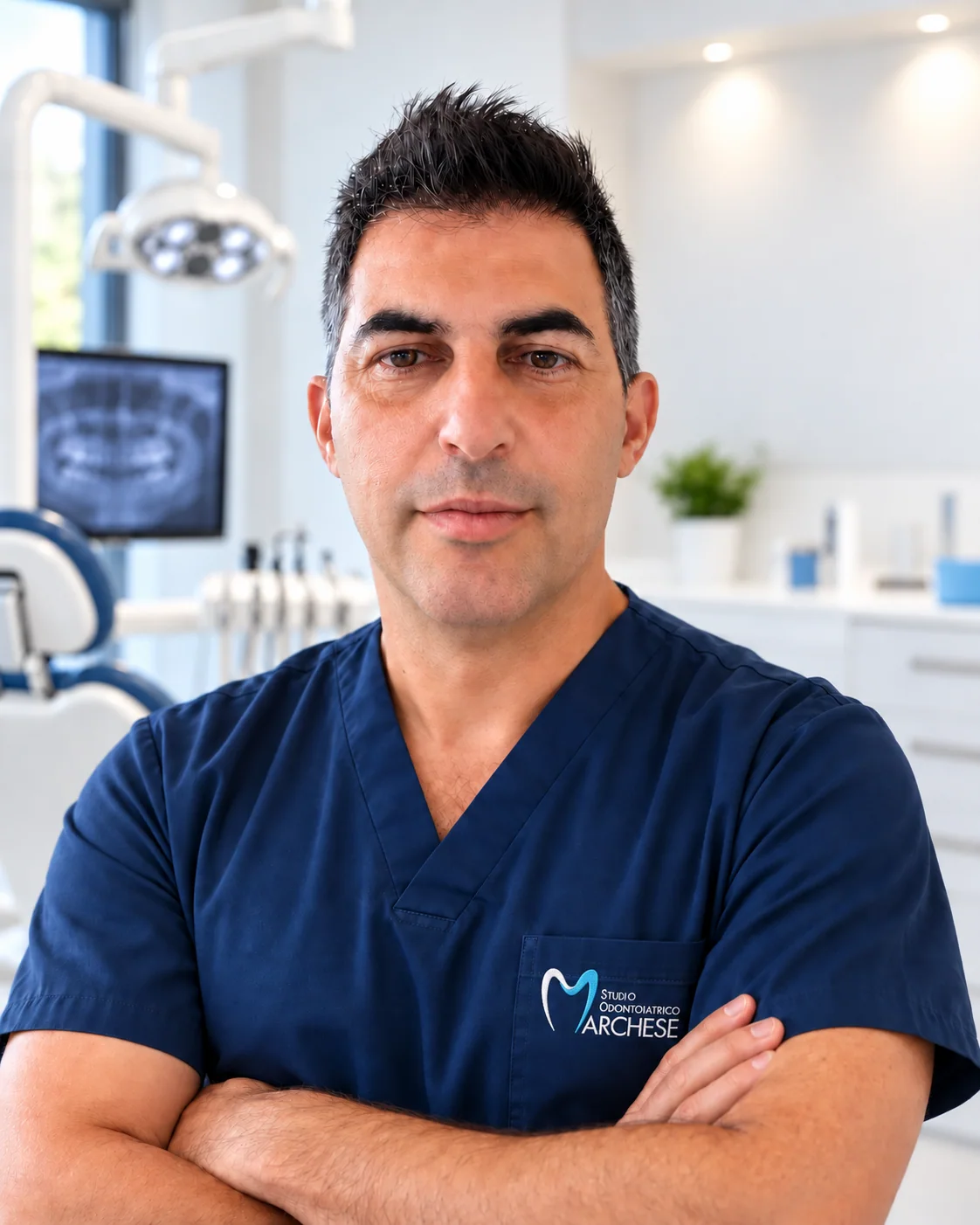 Dott. Maurizio Marchese in divisa professionale blu